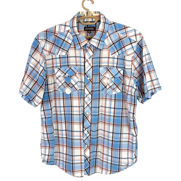 Denver Hayes Western Shirt Sz XL Plaid Button Up Pearl Snap Short Sleeve Cowboy - Picture 13 of 13